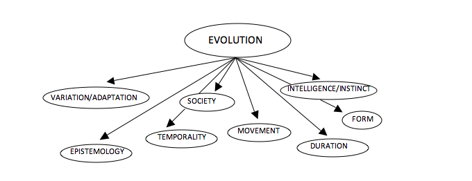 Various semantic
                                 fields associated with the concept of evolution in Bergson's
                                 work.