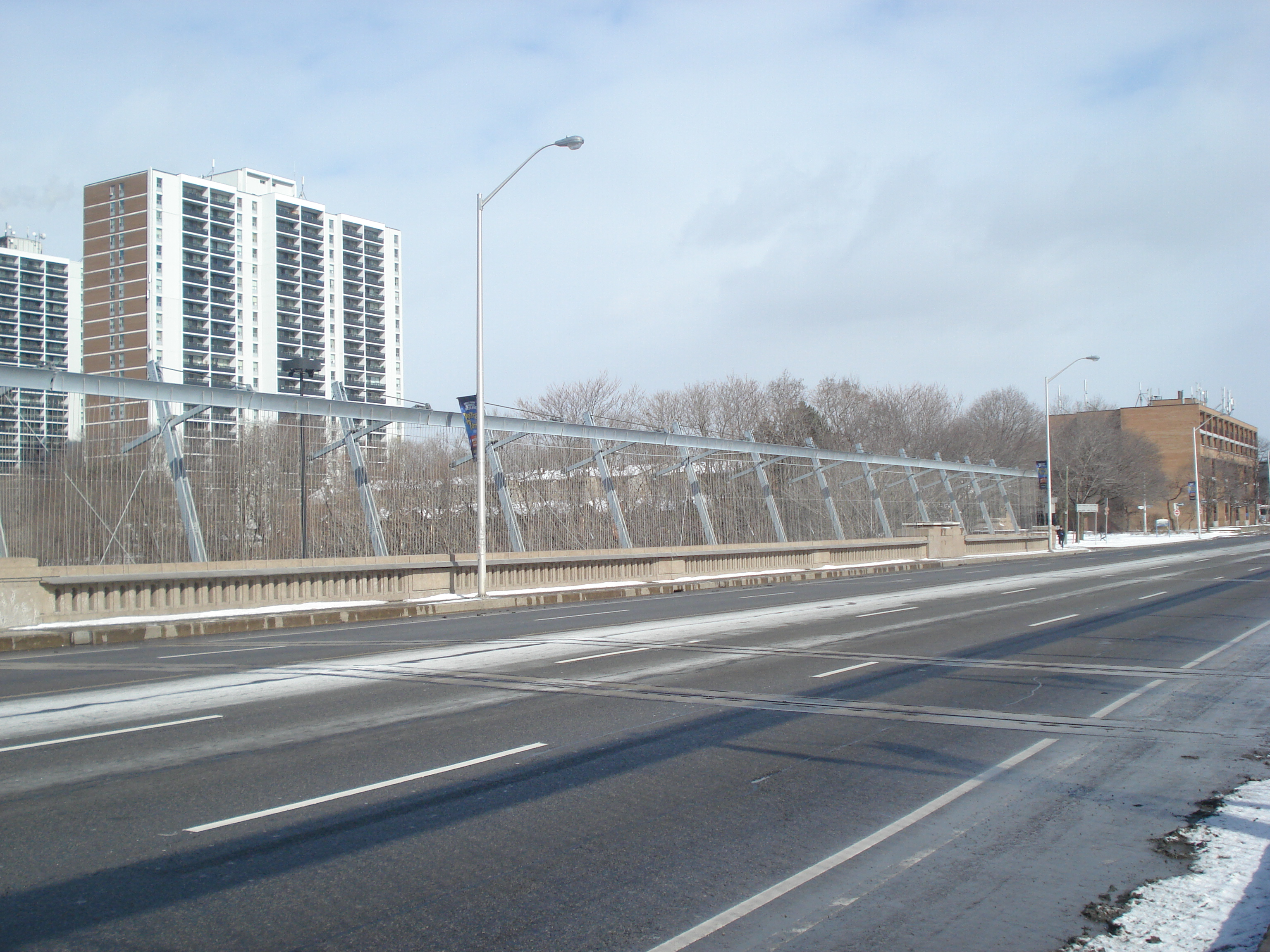 The Bloor Street Bridge in 2012, with suicide barrier dating from 2003.